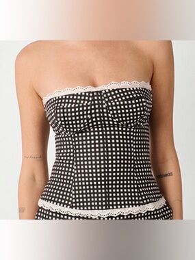 Gingham corset top
